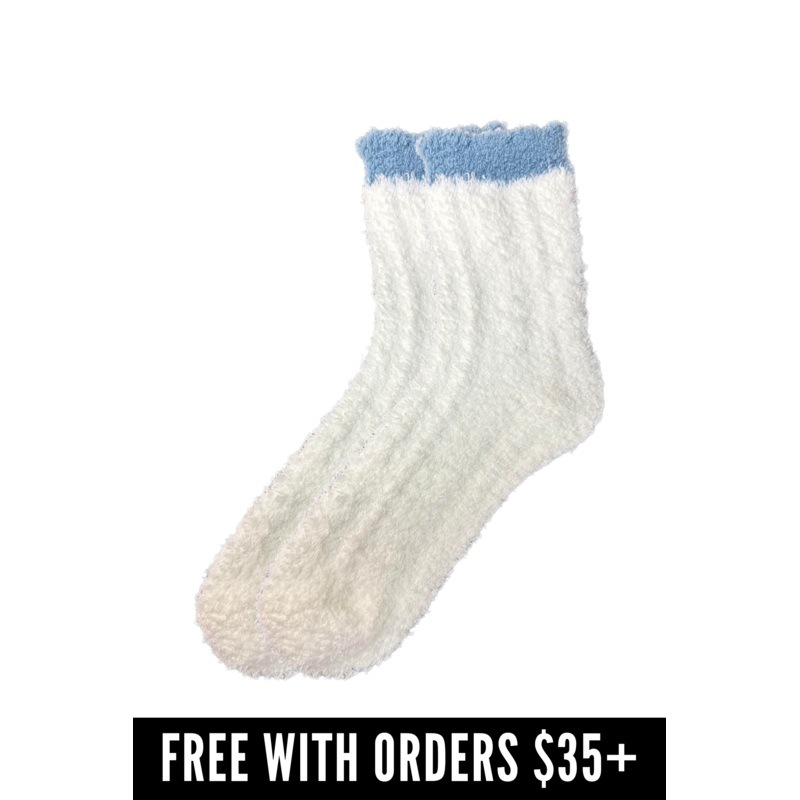 [FREE GIFT] Hikaree Women’s Fuzzy Warm Slipper Socks – Winter White