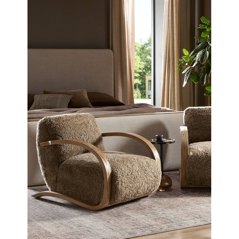 Kisling Accent Chair Taupe Shearling