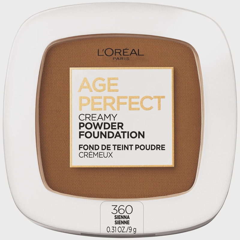 L’Oreal Paris Age Perfect Creamy Pressed Powder Foundation, Sienna, 0.31 oz