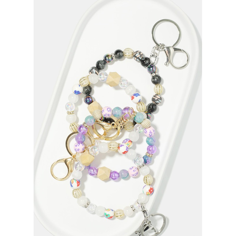 Bead Keychain O Ring G. Blue