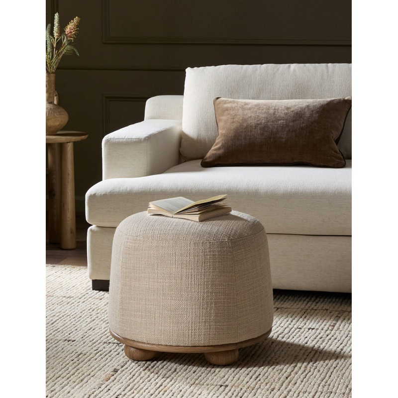 Rajah Round Ottoman Sand