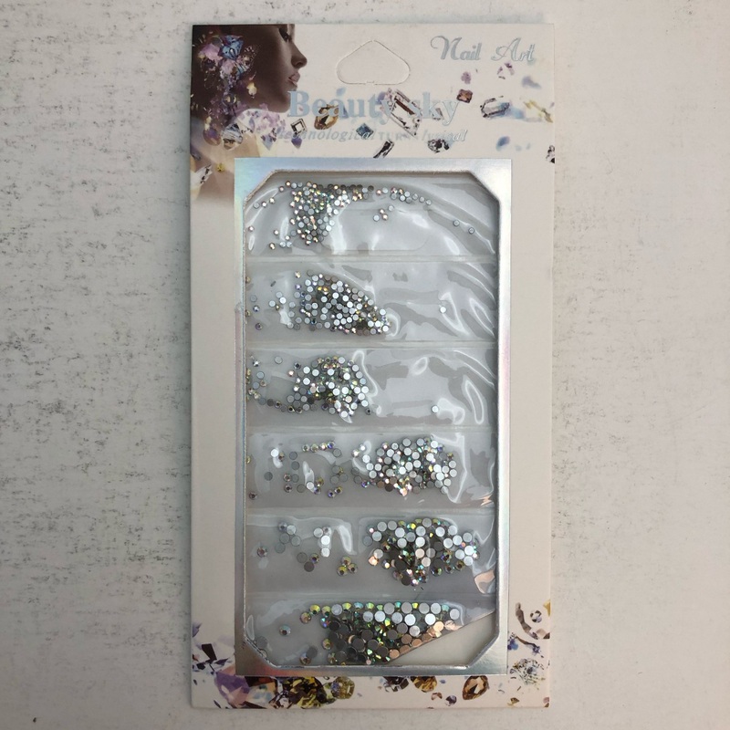6-NAIL ART DECORATION CRYSTAL CLEAR -AB (12 PCS)