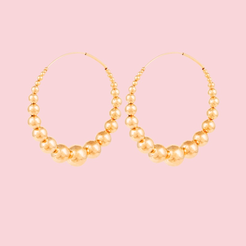 Multiperla hoop earrings gold