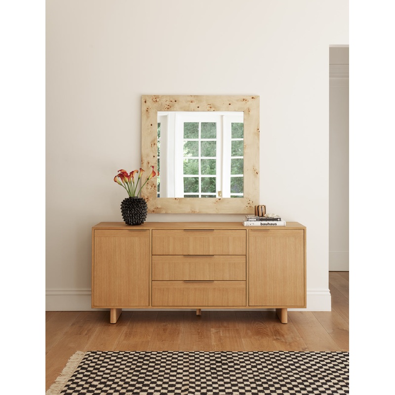 Bree Burl Wood Square Mirror