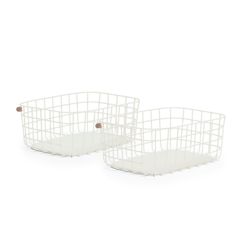 Large Wire Baskets Cream