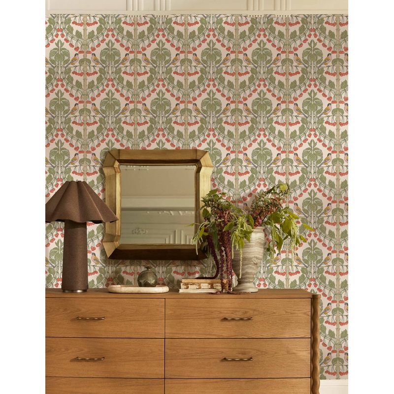 Linfield Wallpaper Red and Green