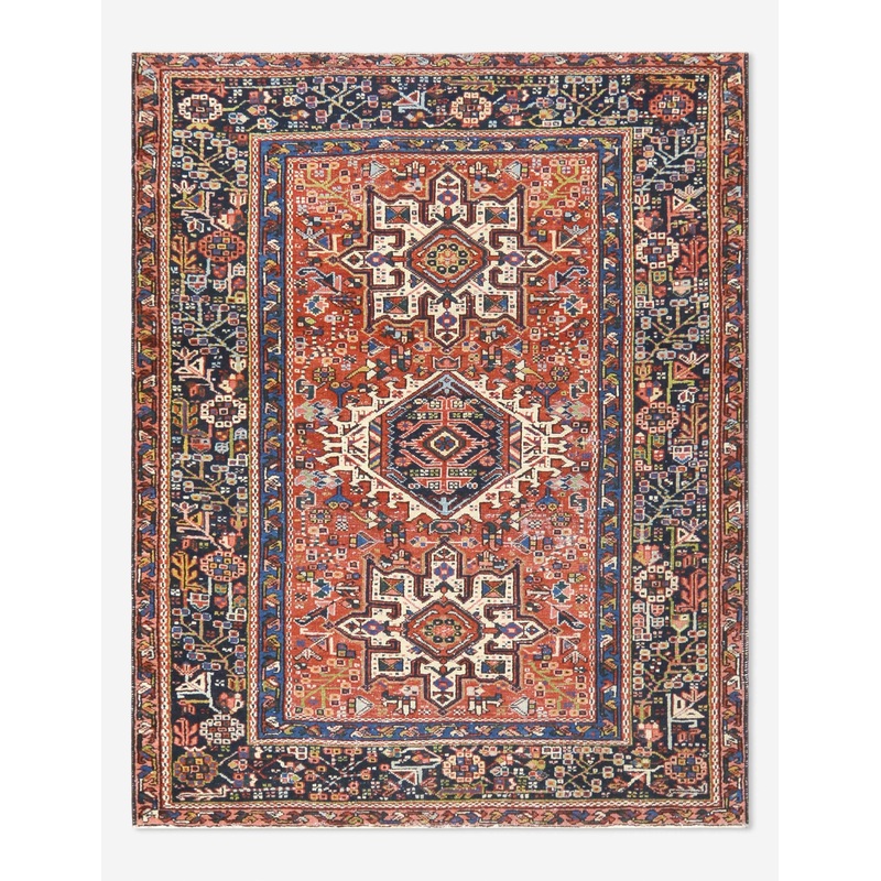 Vintage Turkish Hand-Knotted Wool Rug No. 412, 4’8″ x 6′