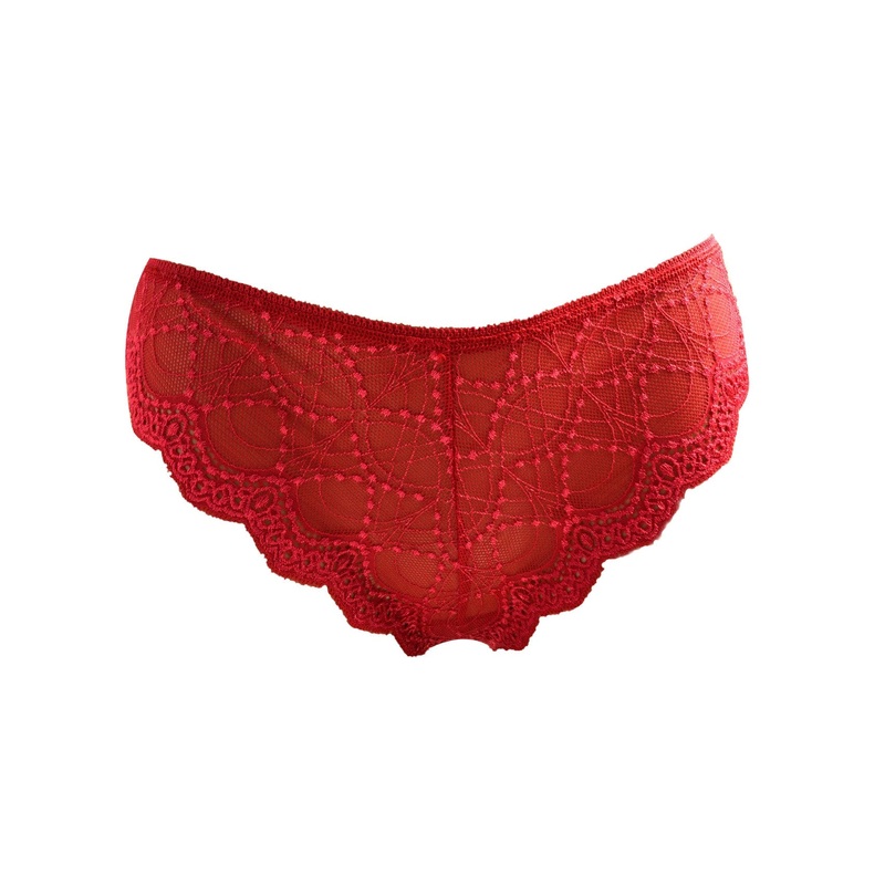 Vision Abstract Lace Thong Small Gray