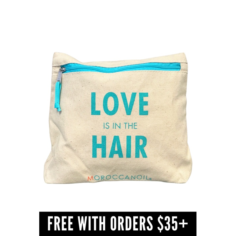 [FREE GIFT] Moroccanoil Cosmetic Bag – Beige / Teal (10″ x 8″ x 2″)