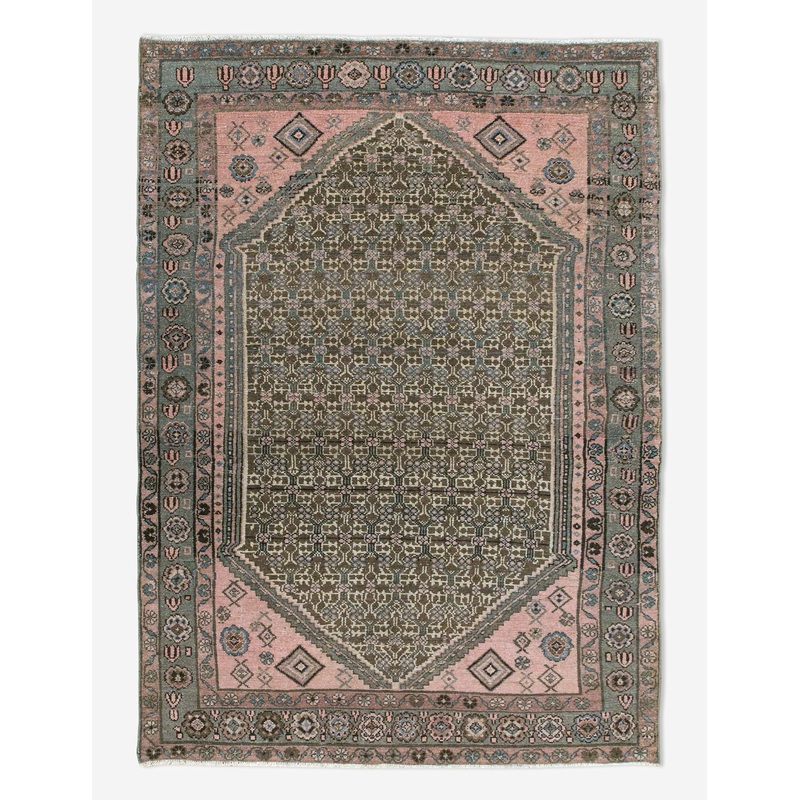 Vintage Turkish Hand-Knotted Wool Rug No. 450, 4’1″ x 6’5″
