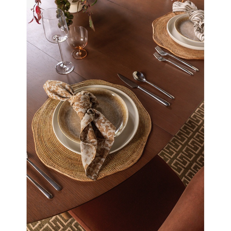 Tyna Rattan Placemats (Set of 4) Natural Round