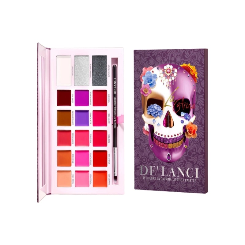 DE’LANCI 18 Colors La Catrina Lipstick Palette 16.8g 18 Colors La Catrina Lipstick Palette