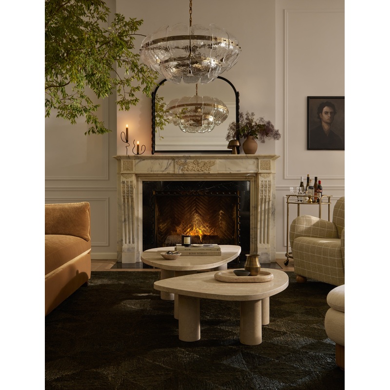 Mariano Nesting Coffee Table (Set of 2) Merlot Marble