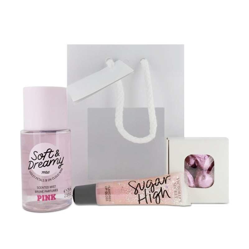 Victoria’s Secret Mist 75ml, Lip Gloss & Swiss Milk Chocolate Hearts Set