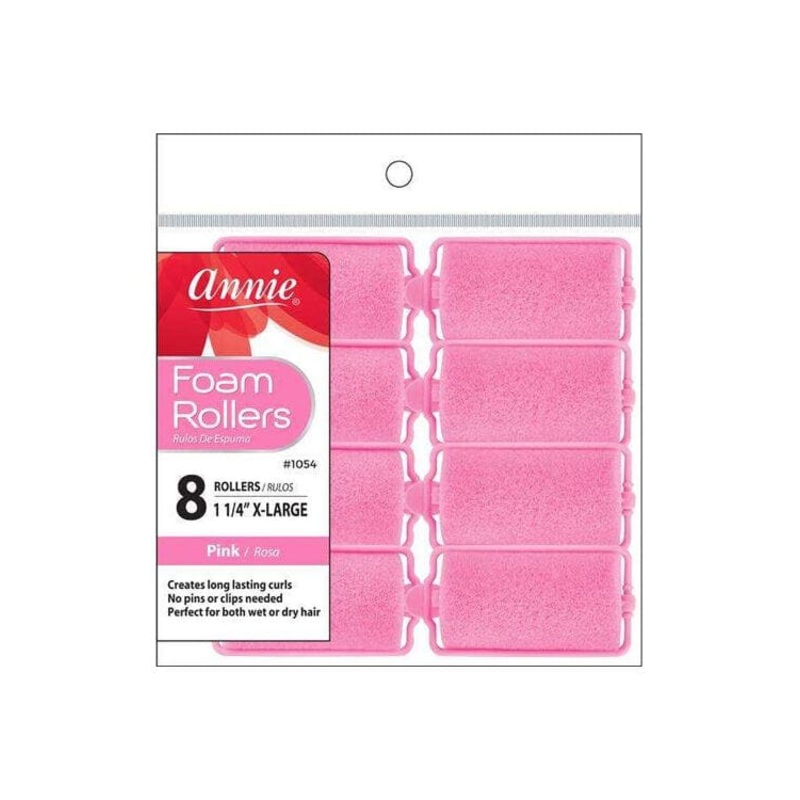 Annie #1054 Foam Roller Pink 1 1/4″ X-Large 8 ct
