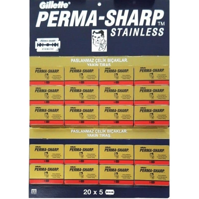 Gillette Perma-Sharp Double Edge Razor Blades (100 count)