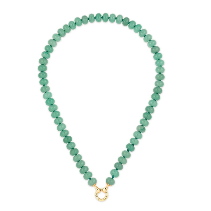 Green Aventurine Rondelle Bead Necklace
