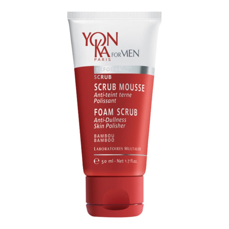 [Sample 0.17 oz] Yon-Ka Men’s Foaming Scrub Deep Cleansing Exfoliator | Gentle Gel Wash Tightens Pores and Prevents Ingrown Hair