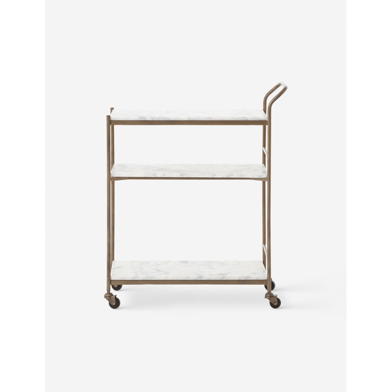 Evander Bar Cart Antique Brass