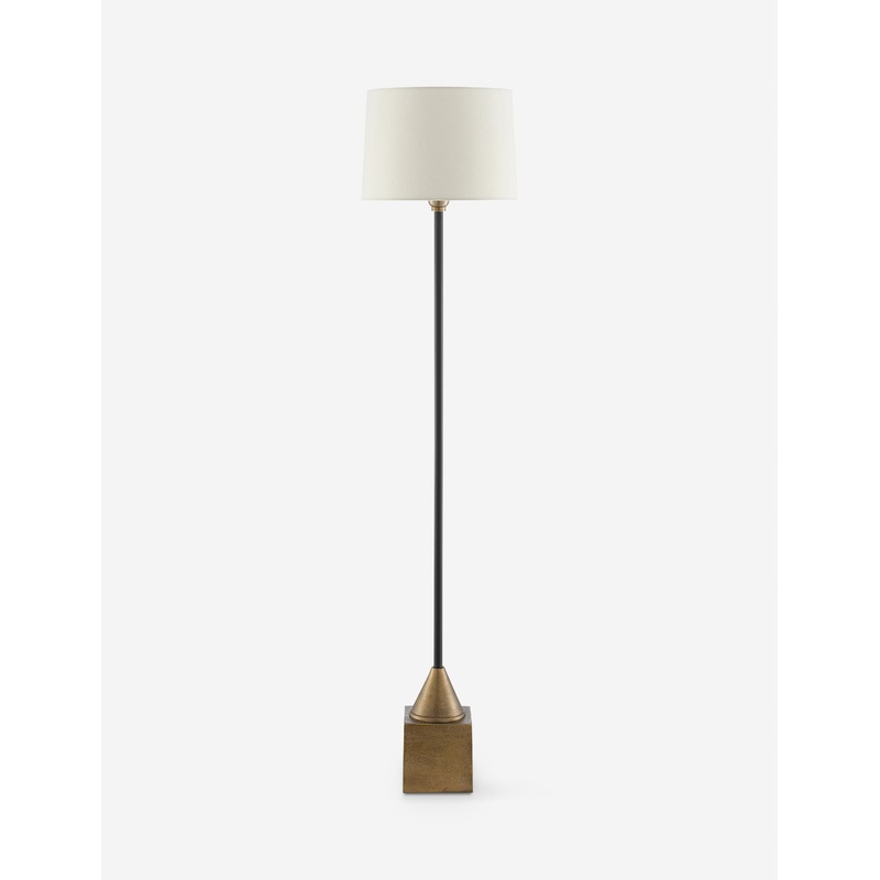 Abner Floor Lamp Antique Brass and Black