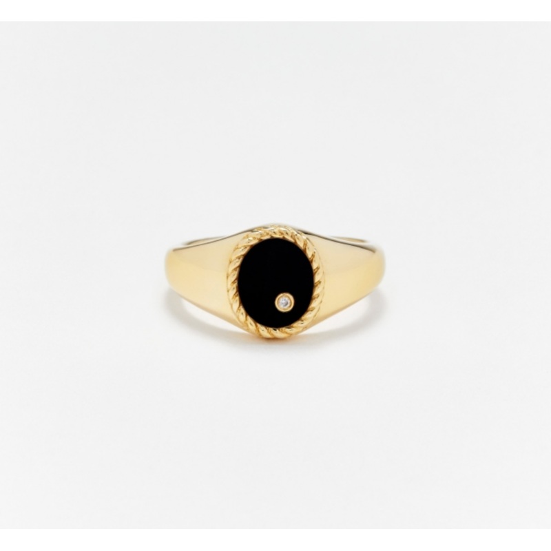 BABY CHEVALIERE OVALE ONYX OR JAUNE 4