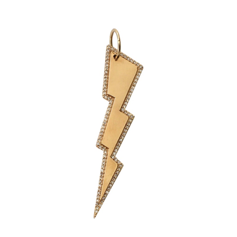 Large Lightning Bolt Charm Yellow Gold
