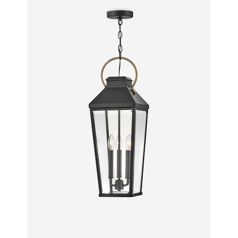 Renshaw Outdoor Pendant Light Black 9″Dia