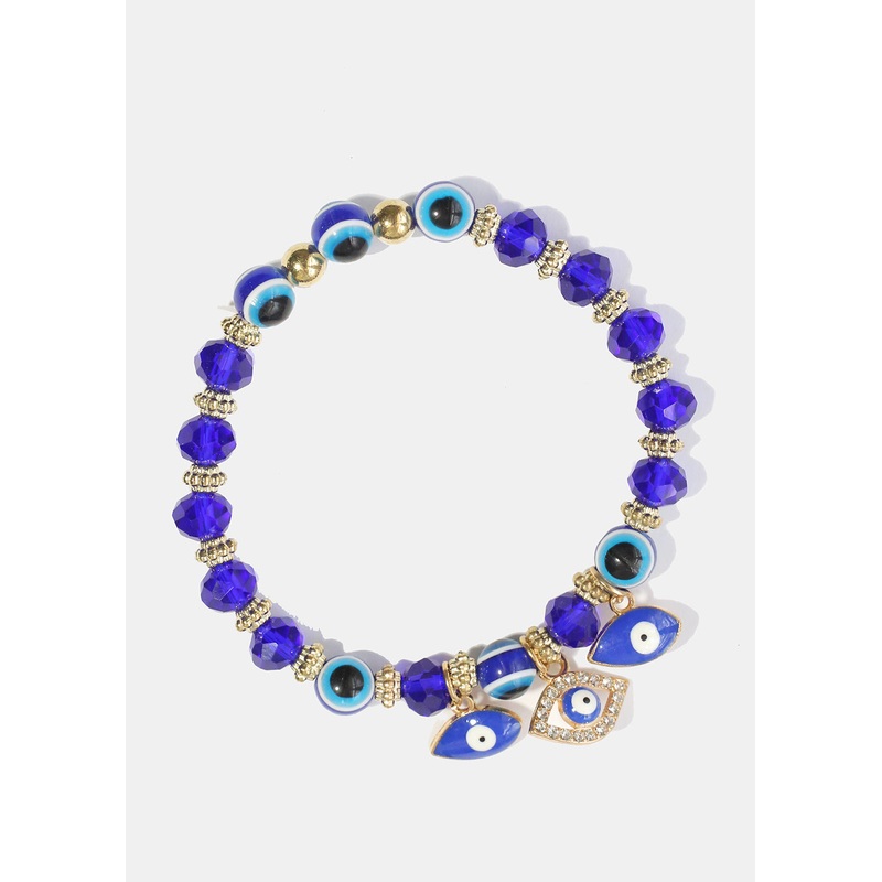 Blue Evil Eye Bracelet Gold