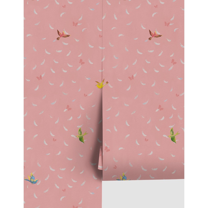 Feathers Wallpaper by Paule Marrot Pink