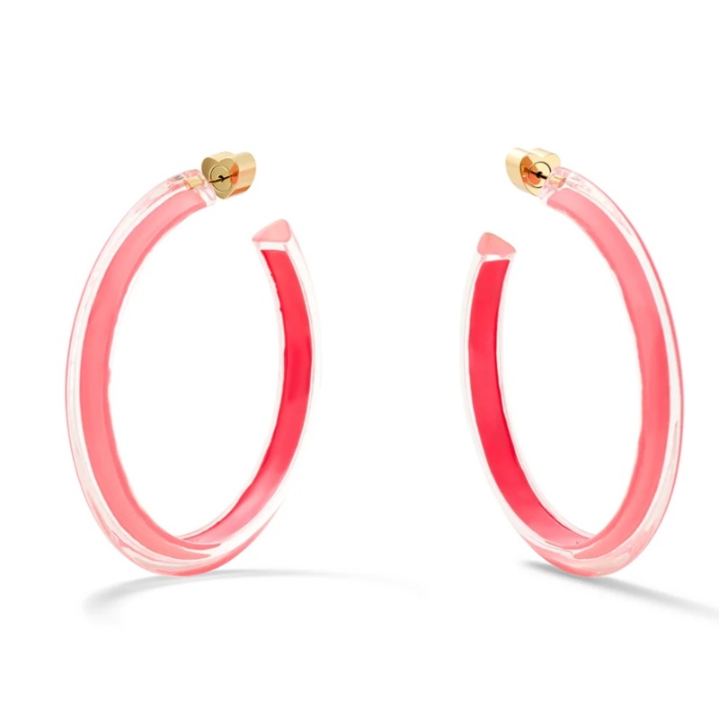 Medium Lucite Jelly Hoop Earrings GUAVA