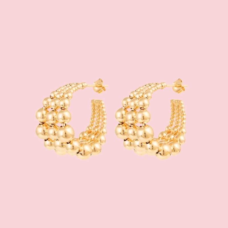 Multiperla hoop earrings mini gold