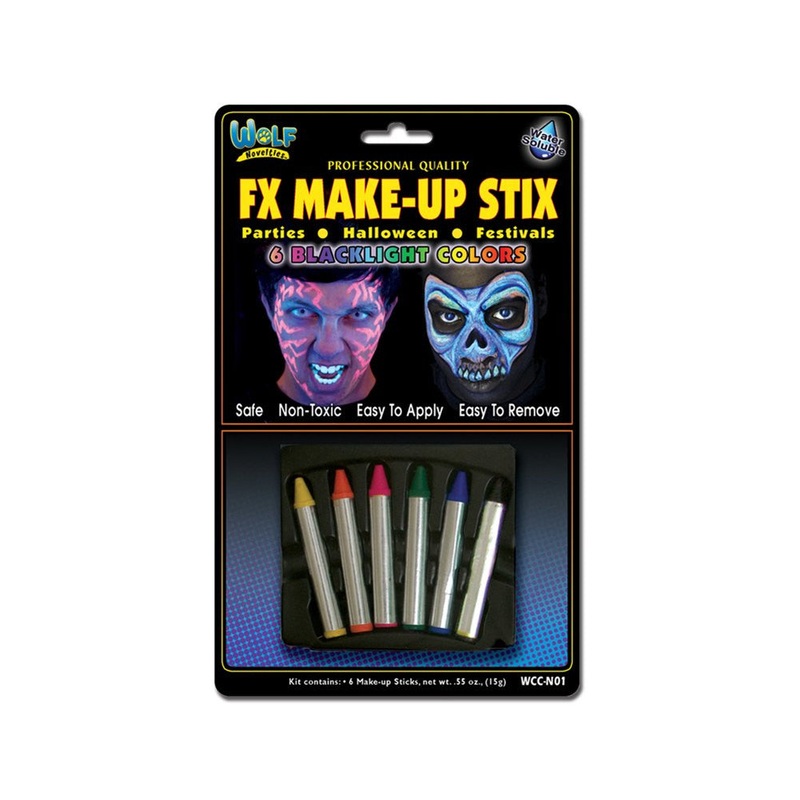 Wolfe Face Paint Crayons – Neon/Blacklight (6/box)