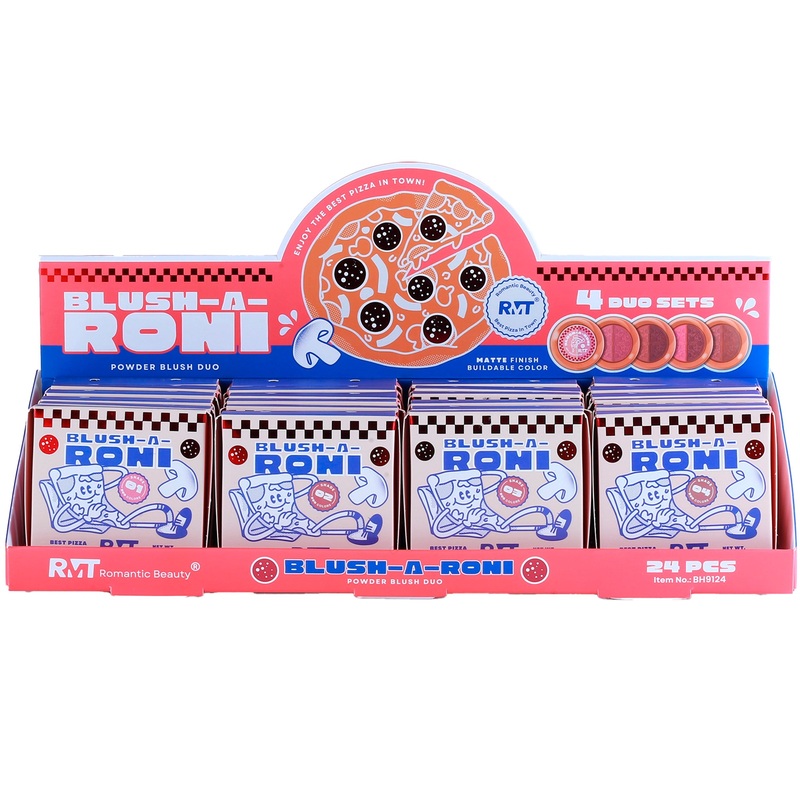 Romantic Beauty Blush-A-Roni Pizza Box Blush Powder – Wholesale Display 24 Units (BH9124)