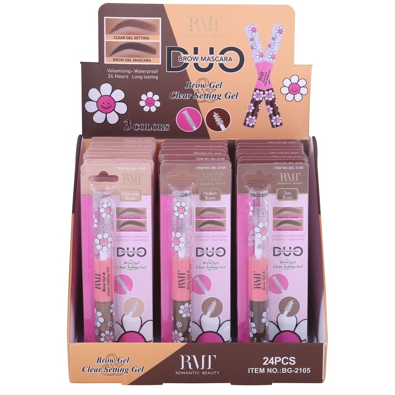 Romantic Beauty Brow Mascara Duo – Wholesale Display 24 Units (BG-2105)