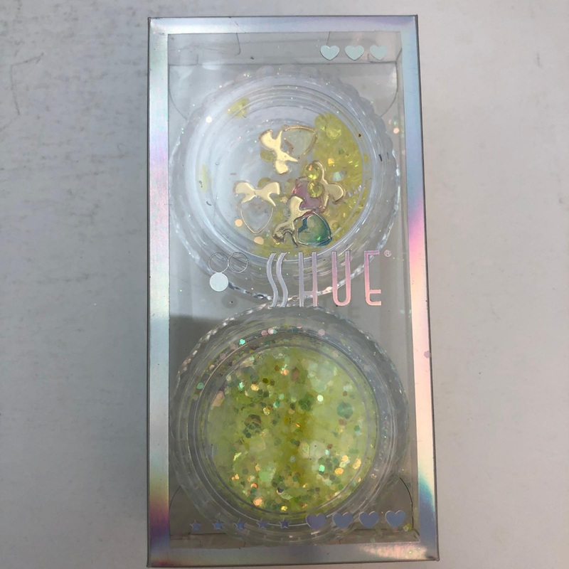 SHUE – 2CT NAIL DECO GLITTER SEQUINS – YELLOW (12 PCS)