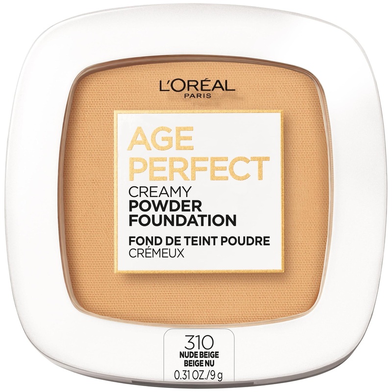 L’Oreal Paris Age Perfect Creamy Powder Foundation with Minerals, Nude Beige, 0.31 oz.