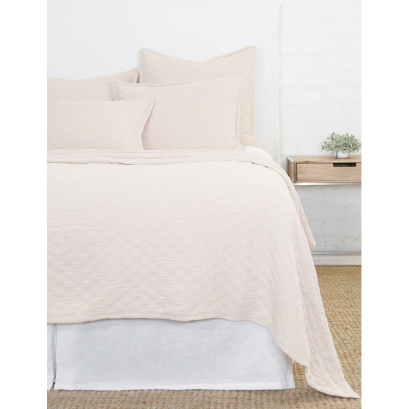 Ojai Cotton Matelass Coverlet by Pom Pom at Home Blush King