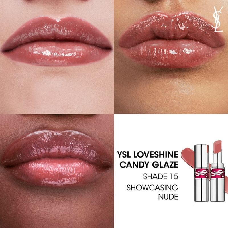 Yves Saint Laurent Rouge Volupte Candy Glaze Lip Gloss 3.2ml (Various Shades) 15 Showcase nude