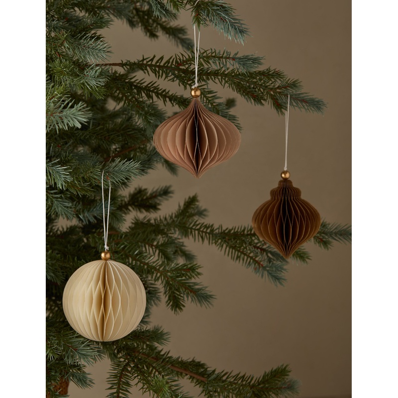 Revel Paper Ornaments (set of 3) Natural