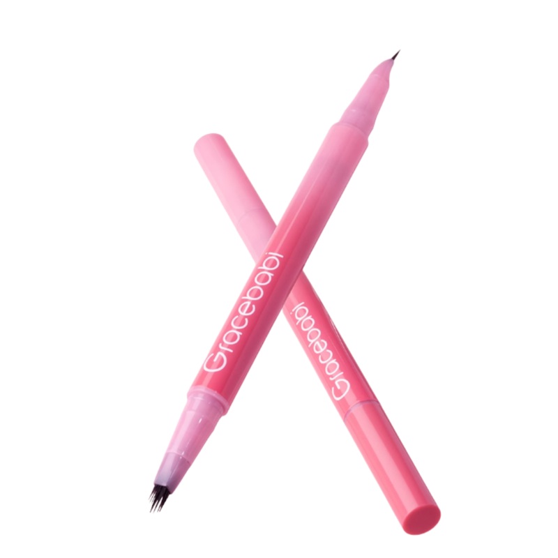 Gracebabi Wild Double Effect Multi Claw Liquid Eyebrow Pen 0.3ml+0.3ml  01 Natural Black