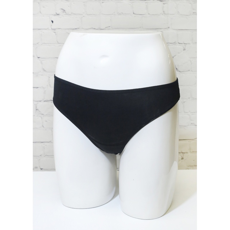 Her. Cotton Stretch Thong – Black Small
