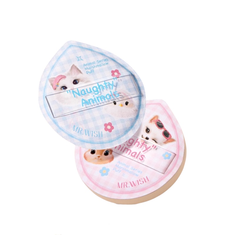 Mr. Wish Naughty Animal Series Marshmallow Puff 2pcs