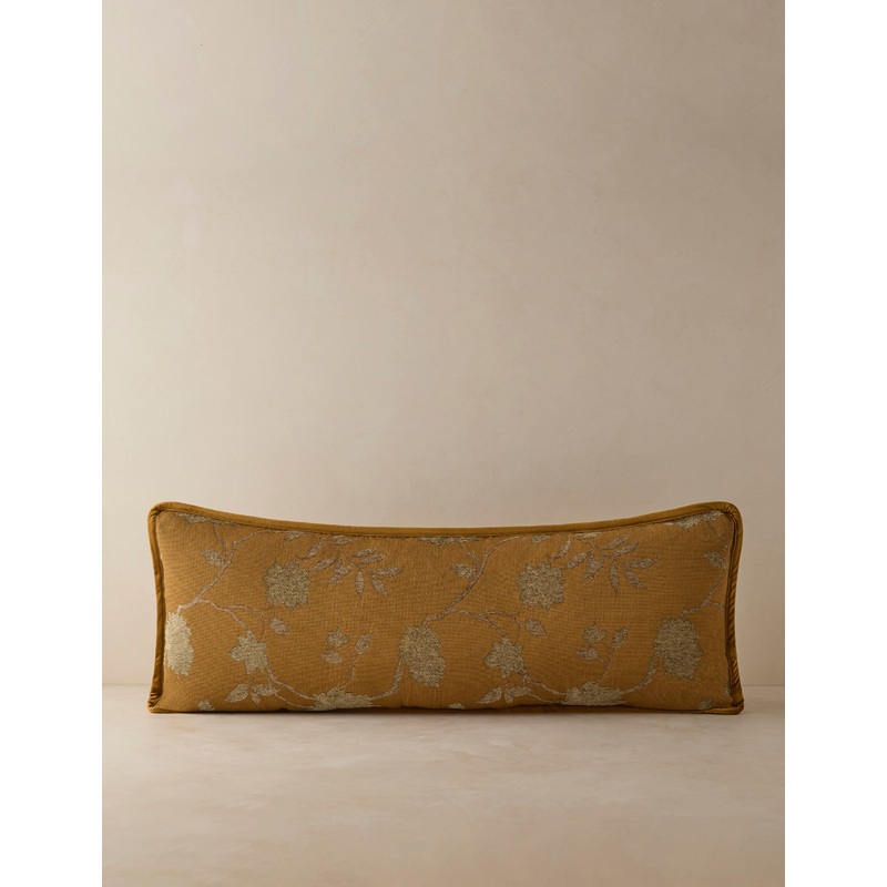Charlotte Reversible Tapestry Pillow Cover by Twenty Third x Deanne Brown and Gold Long Lumbar