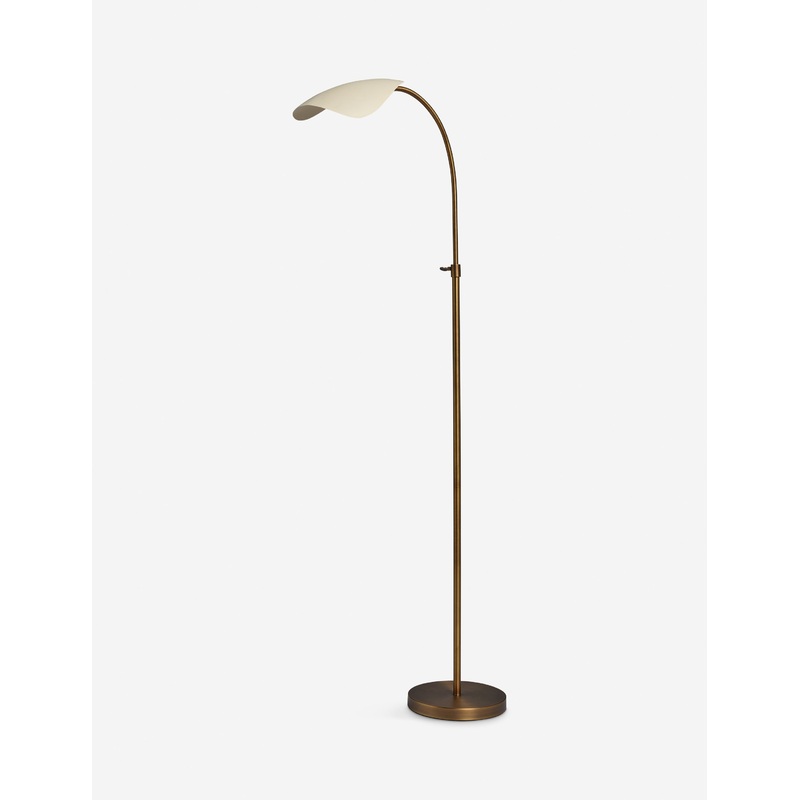 Brevin Task Floor Lamp Cream and Antique Brass