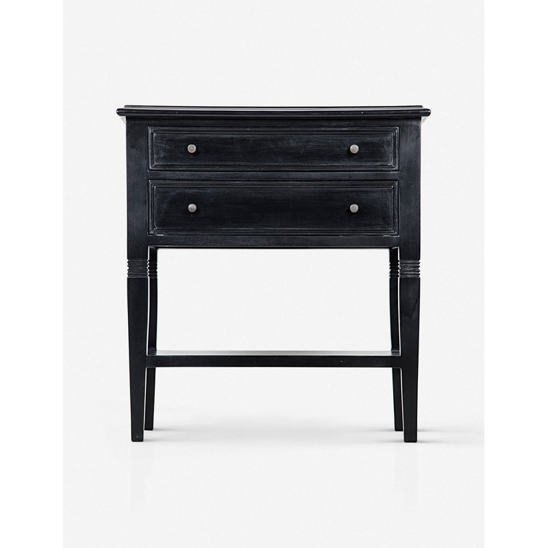 Luna 2 Drawer Nightstand Hand Rubbed Black
