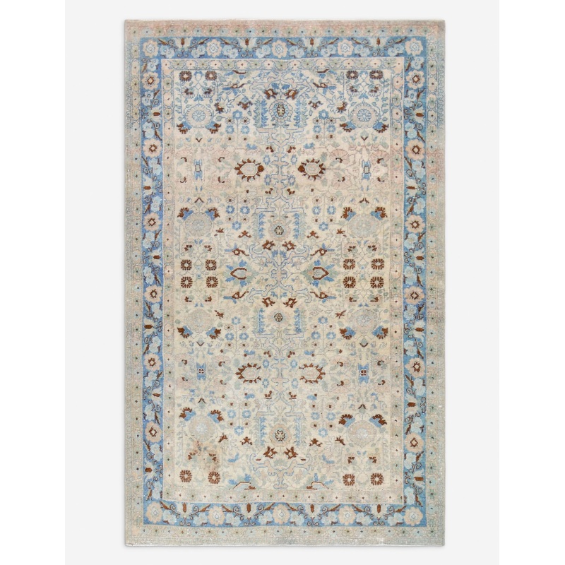 Vintage Turkish Hand-Knotted Wool Rug No. 427, 4’3″ x 6’8″