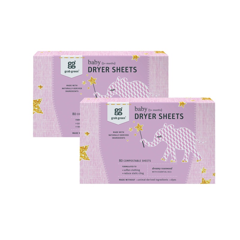 Baby Dryer Sheets (5+ Months) – 2 Pack – Rosewood (Subscription)