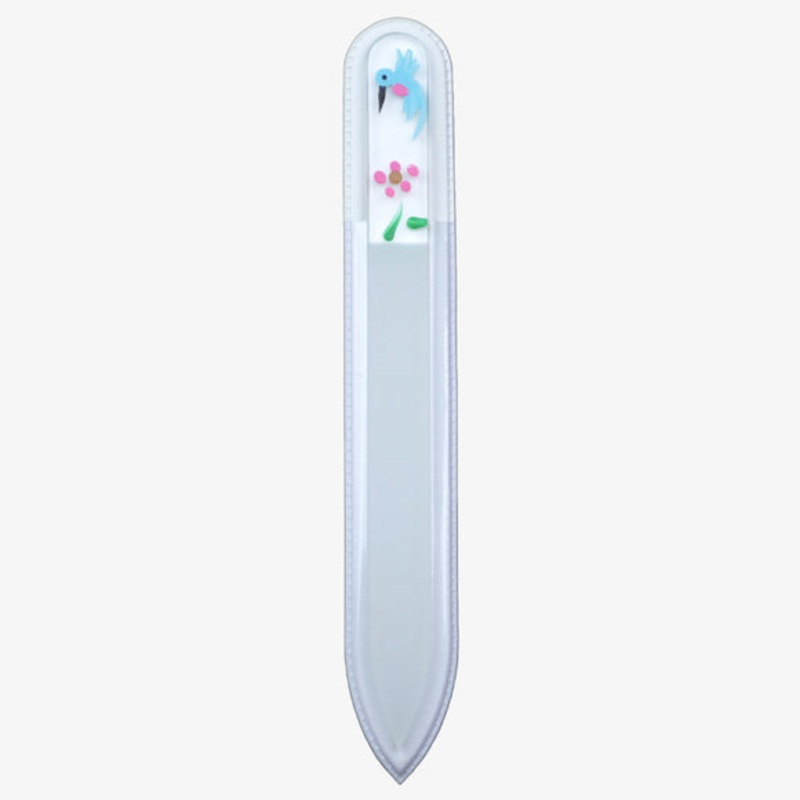 95 & Sunny Crystal Glass Medium Hand Painted File in White Plastic Sheath