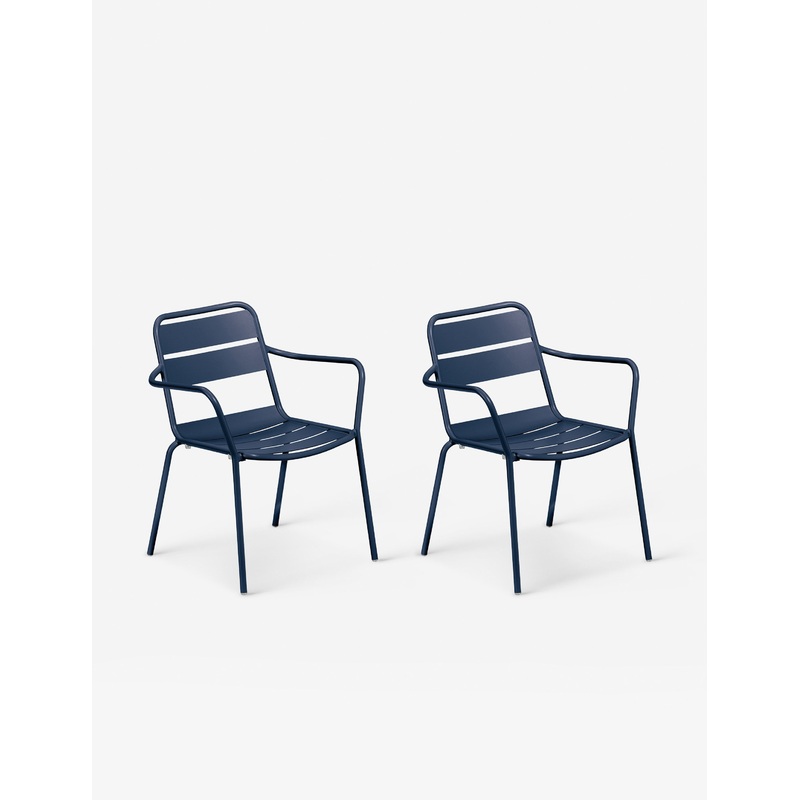 Lupine Indoor / Outdoor Dining Arm Chair (Set of 2) Blue