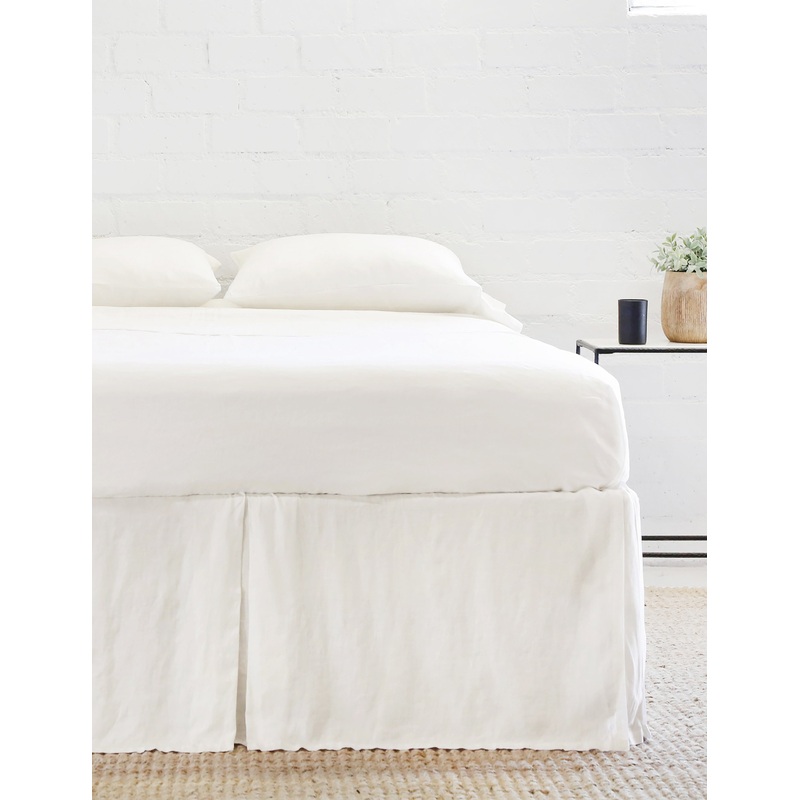 Pleated Linen Bed Skirt by Pom Pom at Home Cream King